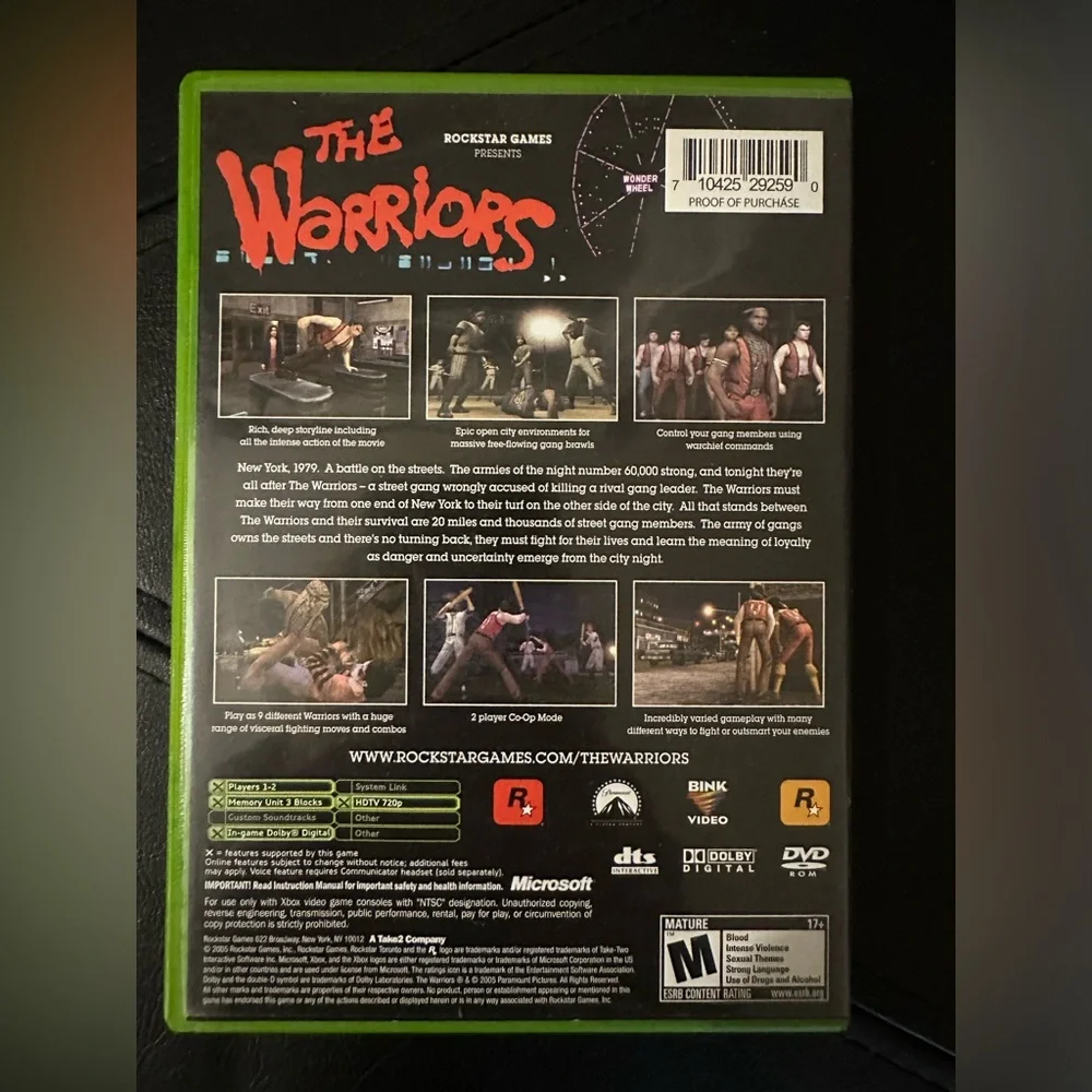 The Warriors Xbox video game. - Picture 2 of 4